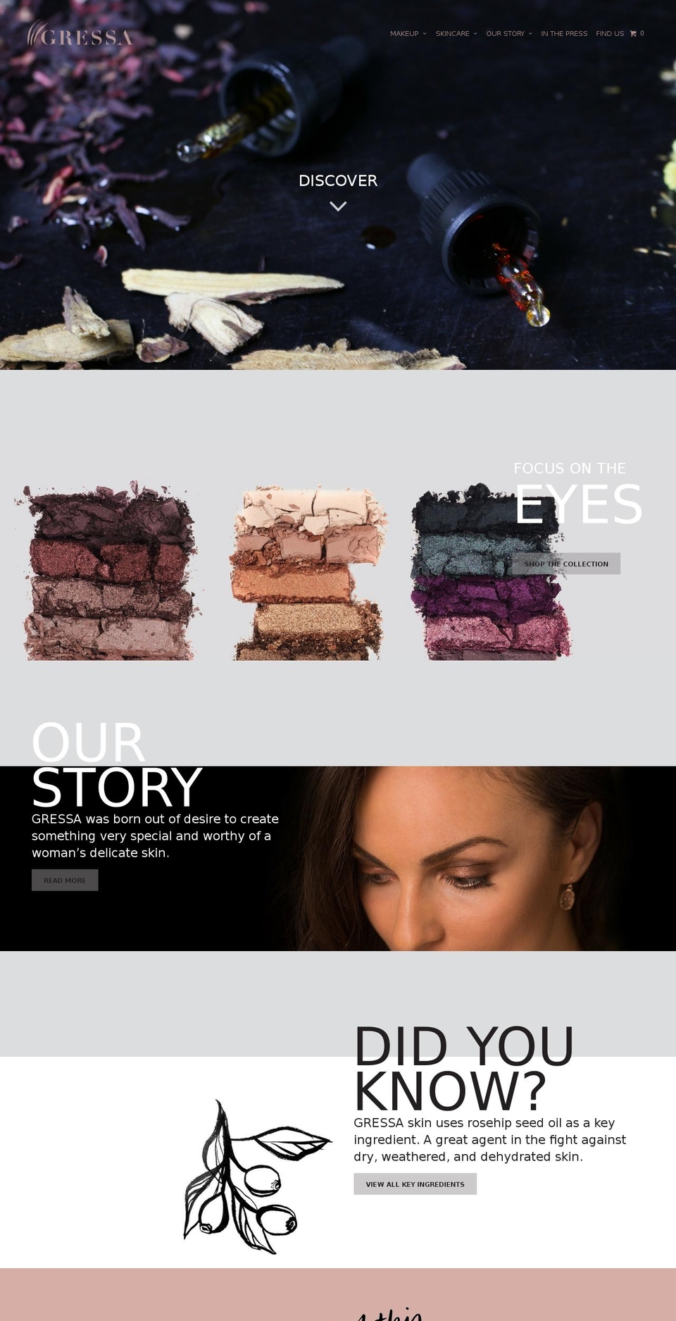 gressaskin.com shopify website screenshot