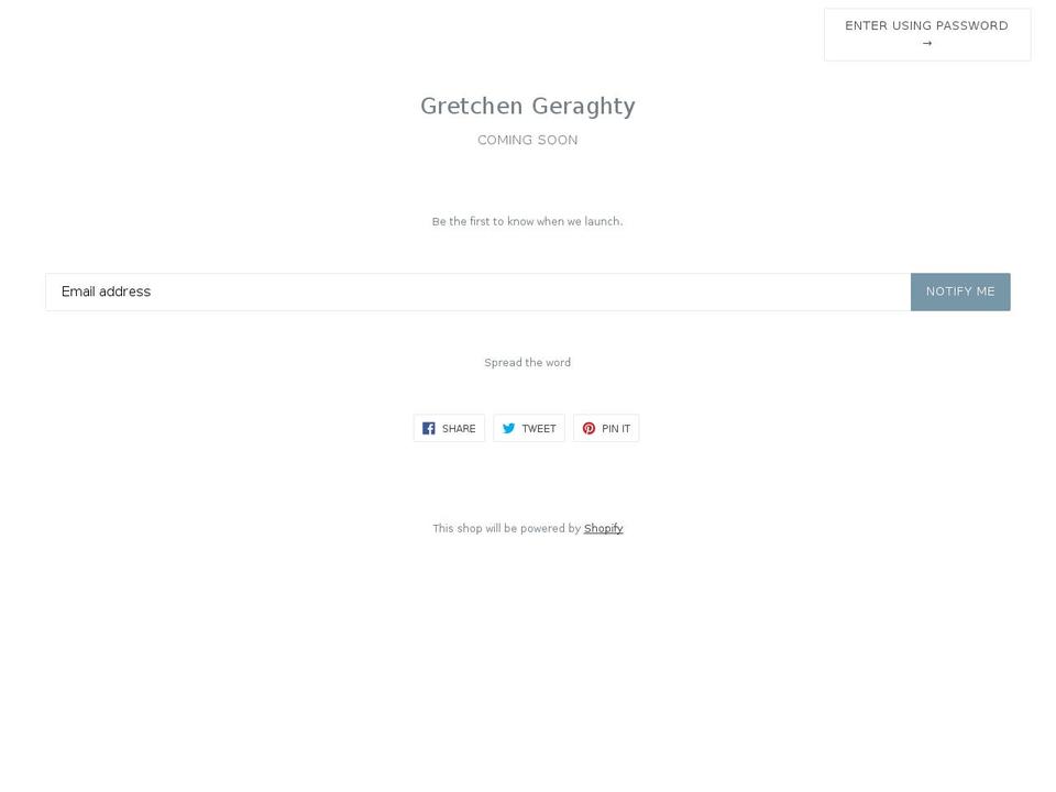 gretchengeraghty.com shopify website screenshot