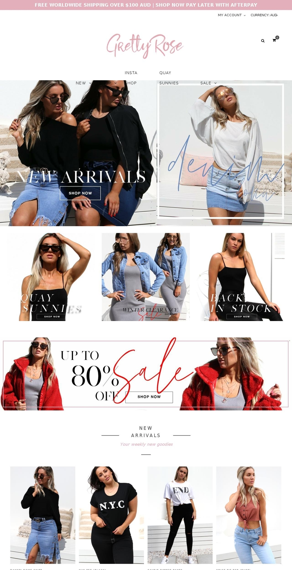 grettyrosethelabel.com shopify website screenshot
