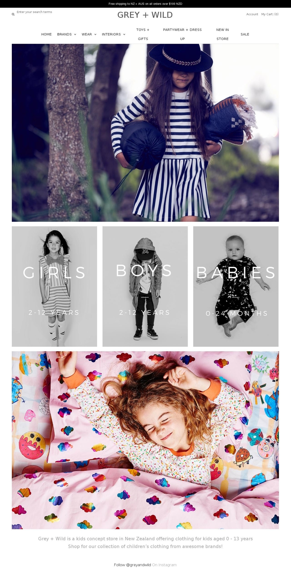 greyandwild.com shopify website screenshot