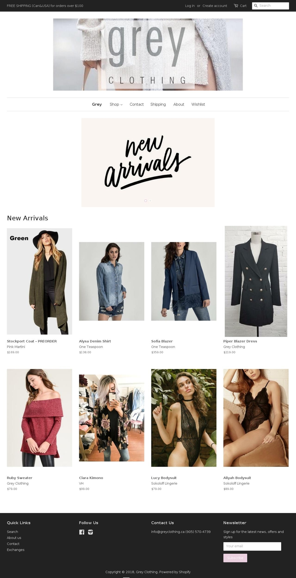 greyclothing.ca shopify website screenshot