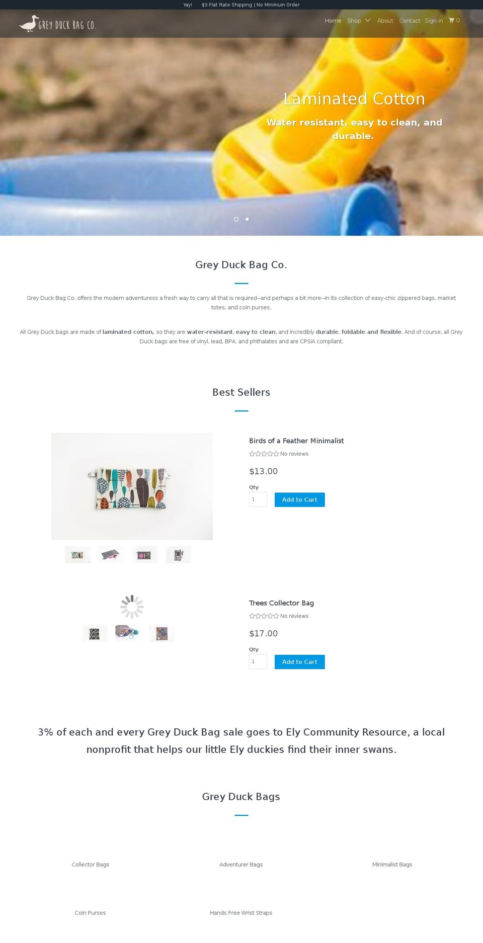 greyduckbags.com — Shopify storefront screenshot