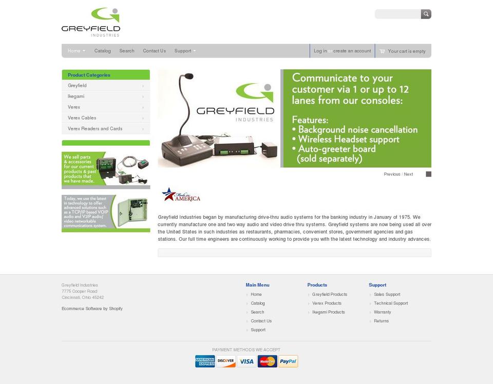 greyfieldindustries.com shopify website screenshot
