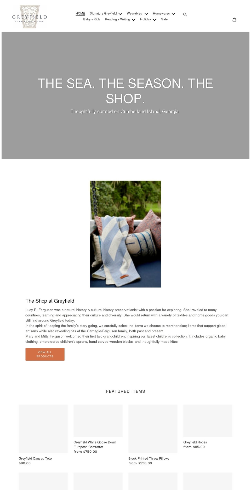 greyfieldshop.com shopify website screenshot