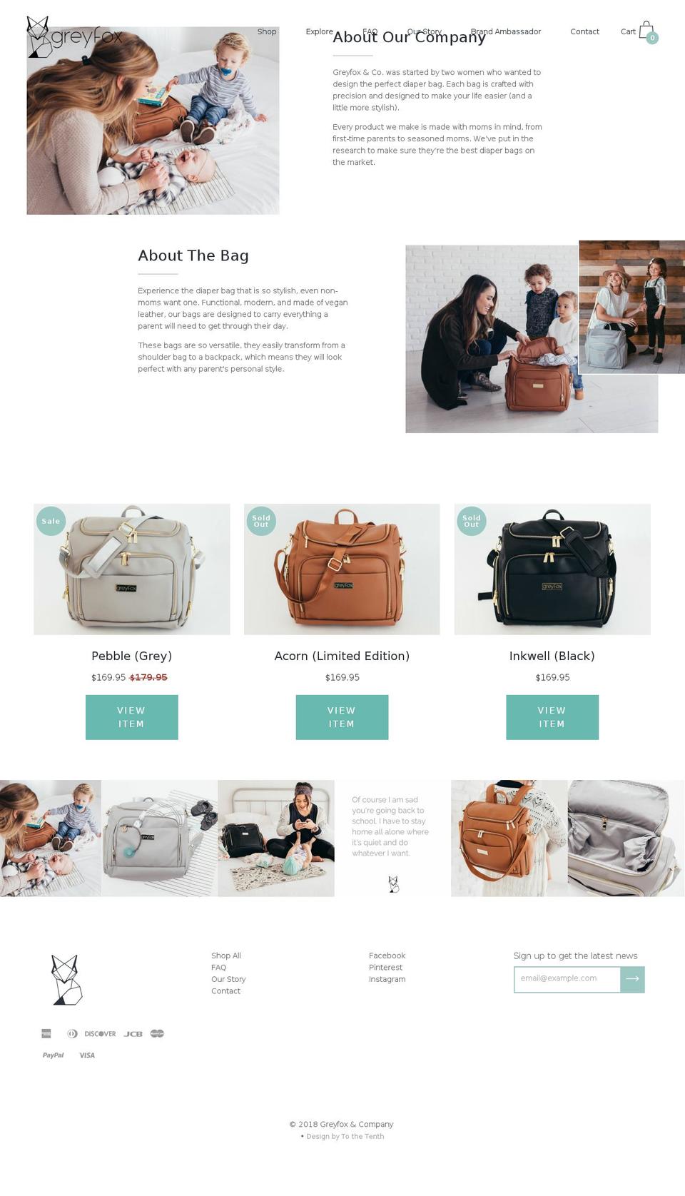 To the Tenth Theme Shopify theme site example greyfoxandcompany.com