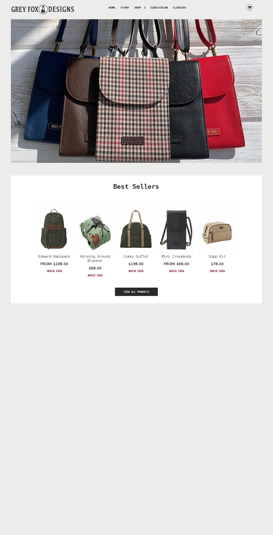 greyfoxdesigns.us shopify website screenshot