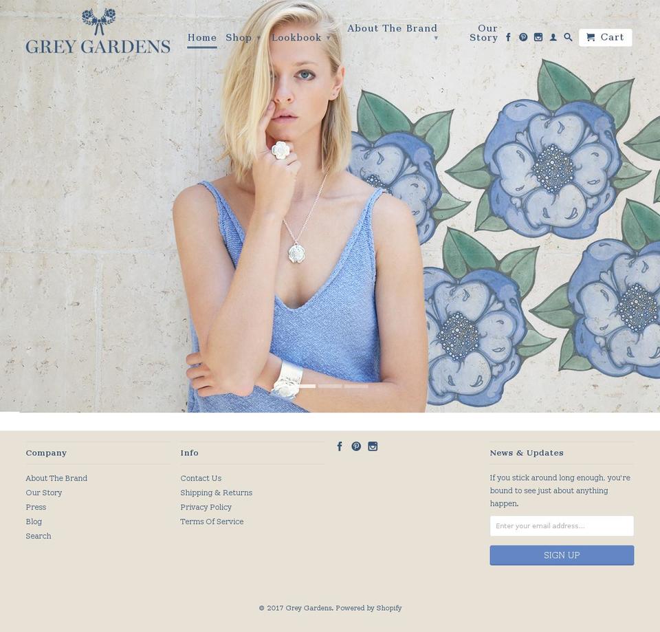 greygardensofficial.com shopify website screenshot