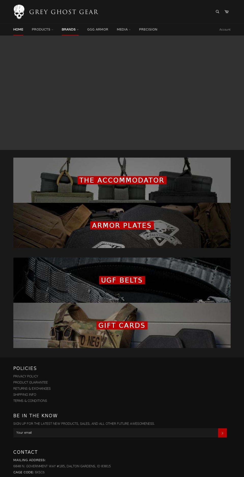 greyghostgear.com — Shopify storefront screenshot