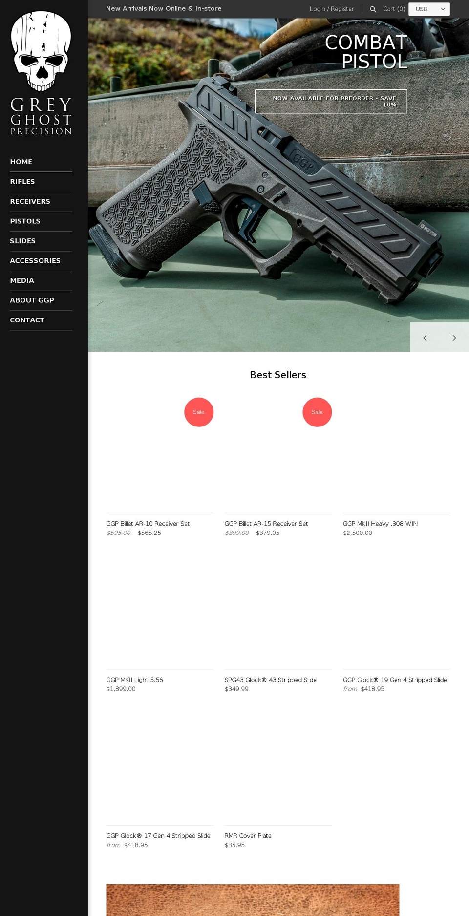 greyghostprecision.com shopify website screenshot