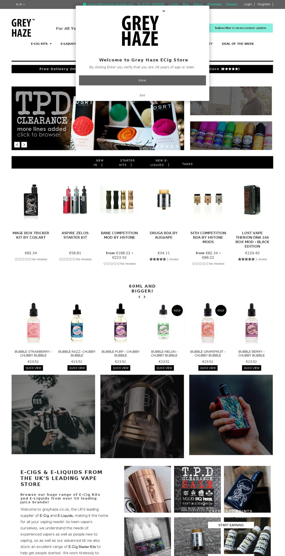 Avone Shopify theme site example greyhaze.co.uk