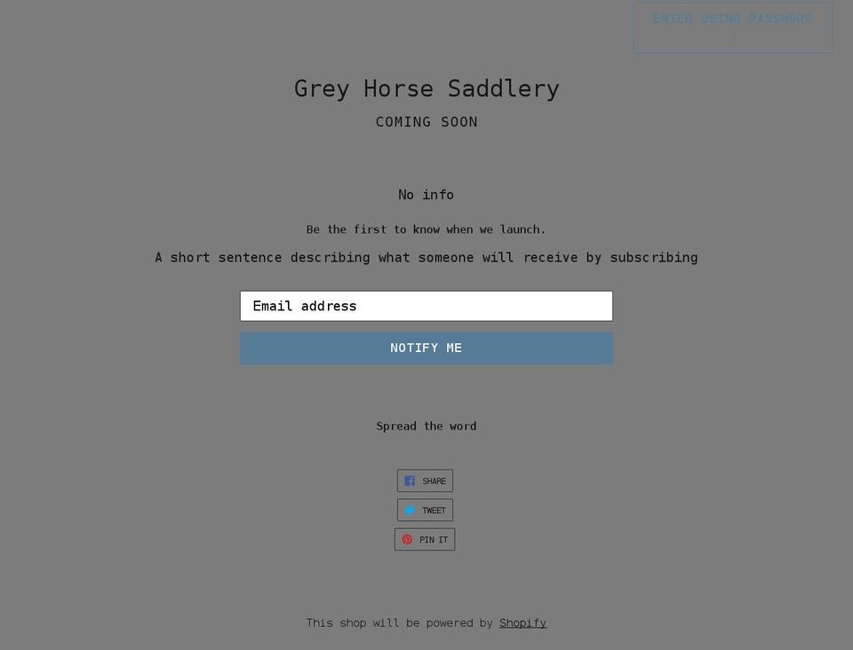 greyhorsesaddlery.com shopify website screenshot