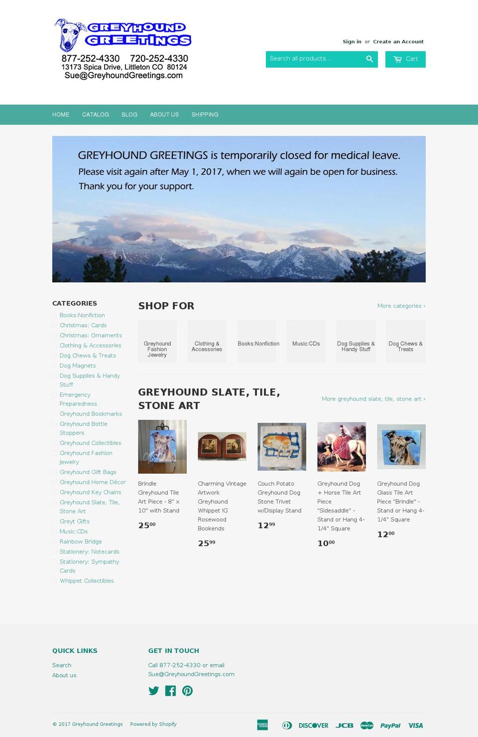 greyhoundgreetings.net shopify website screenshot