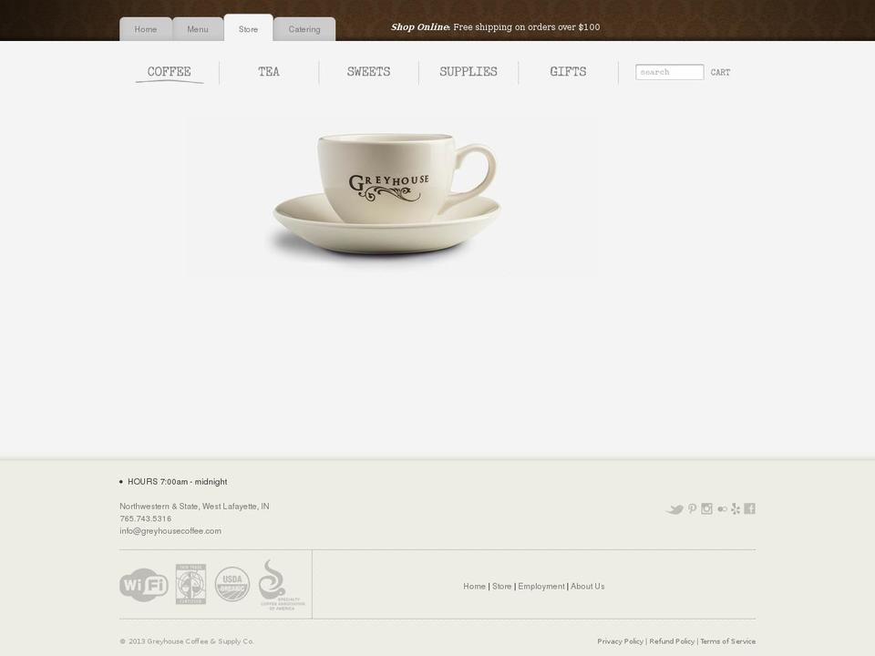 greyhousecoffee.com shopify website screenshot