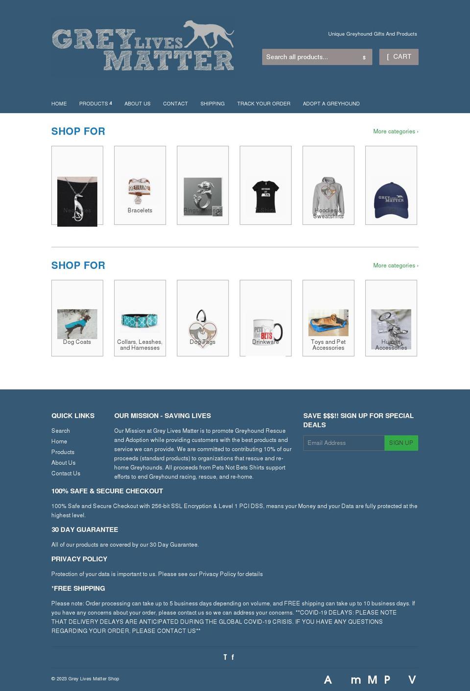 greylivesmattershop.com shopify website screenshot