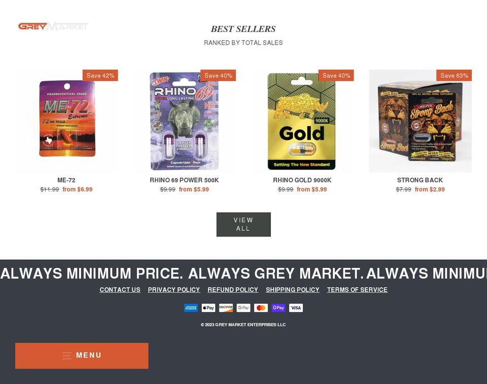 greymarketnutrition.com shopify website screenshot