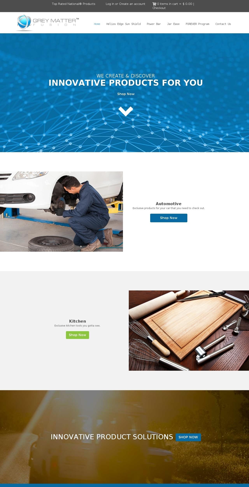 greymatterfusion.com shopify website screenshot