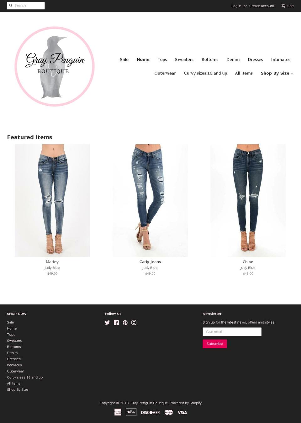greypenguinboutique.com — Shopify storefront screenshot
