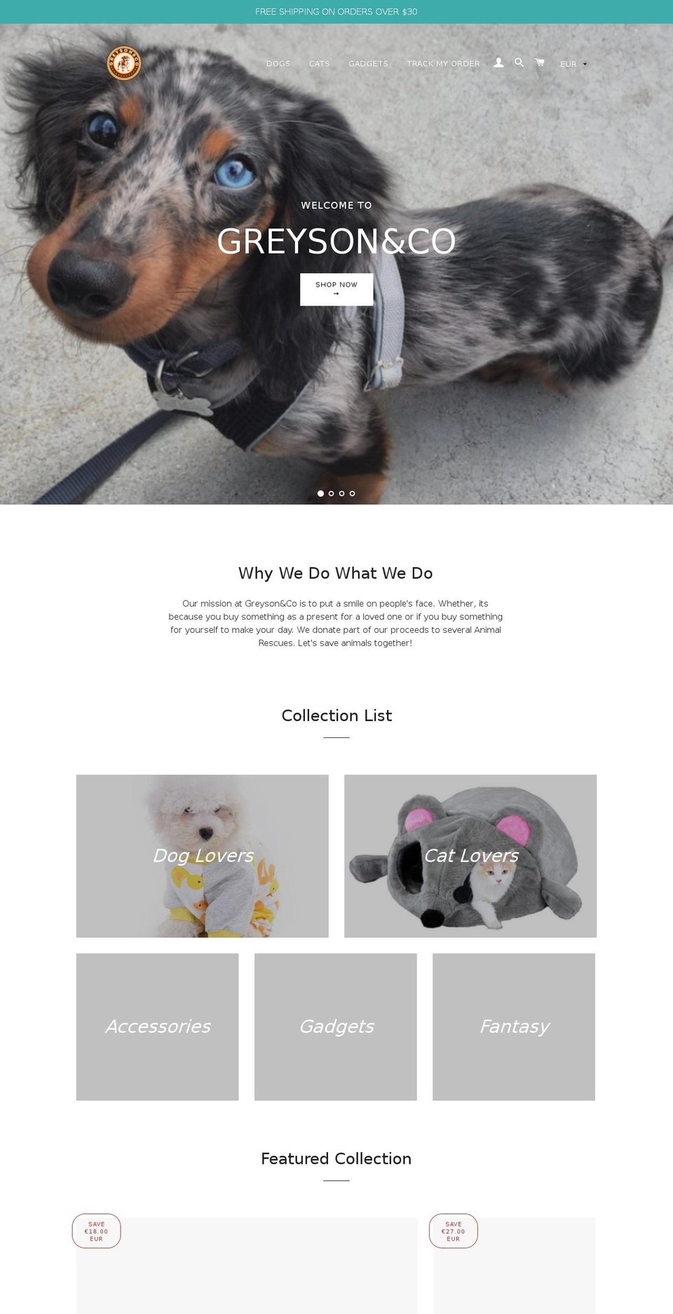 greysonandco.com shopify website screenshot