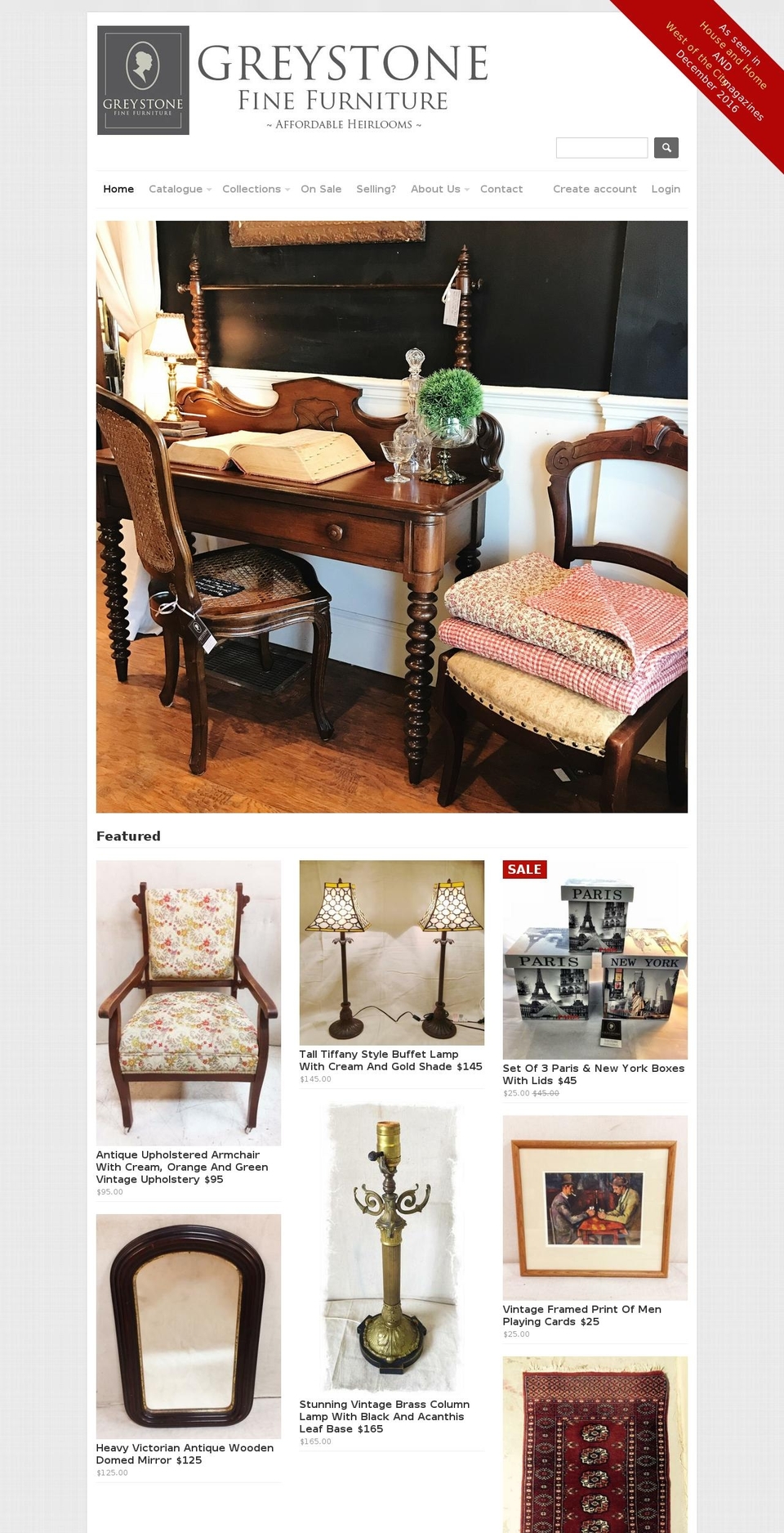 greystonefinefurniture.com shopify website screenshot