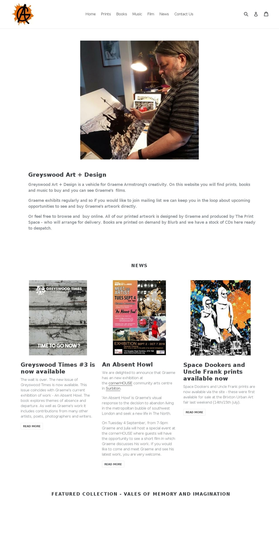 greyswoodart.com shopify website screenshot