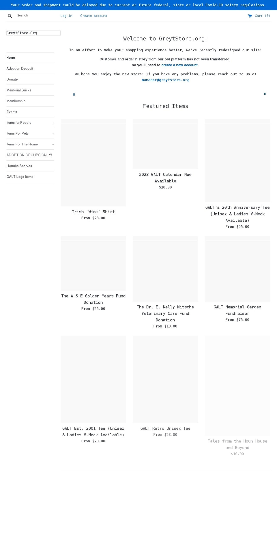 greytstore.org shopify website screenshot