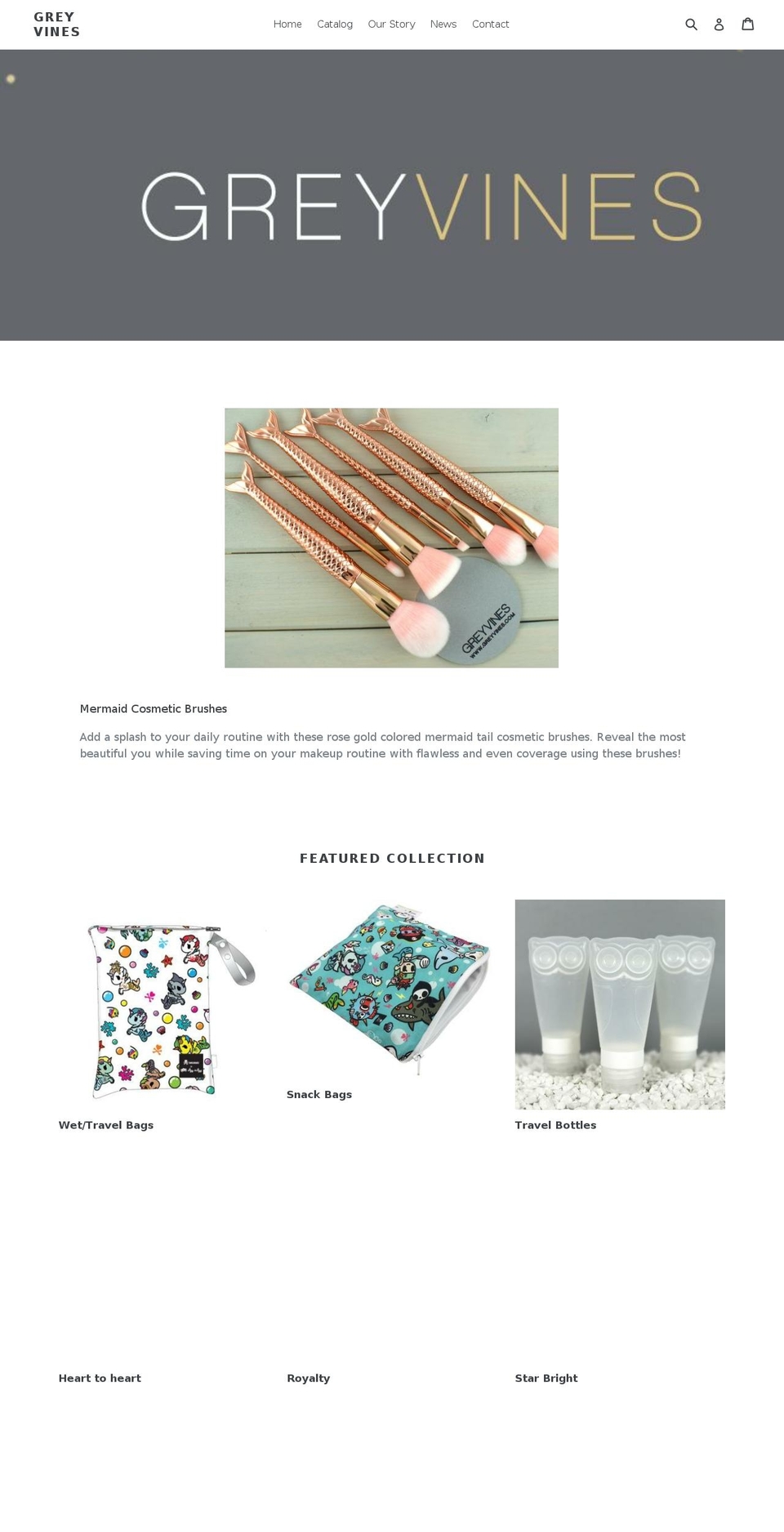 greyvines.com — Shopify storefront screenshot