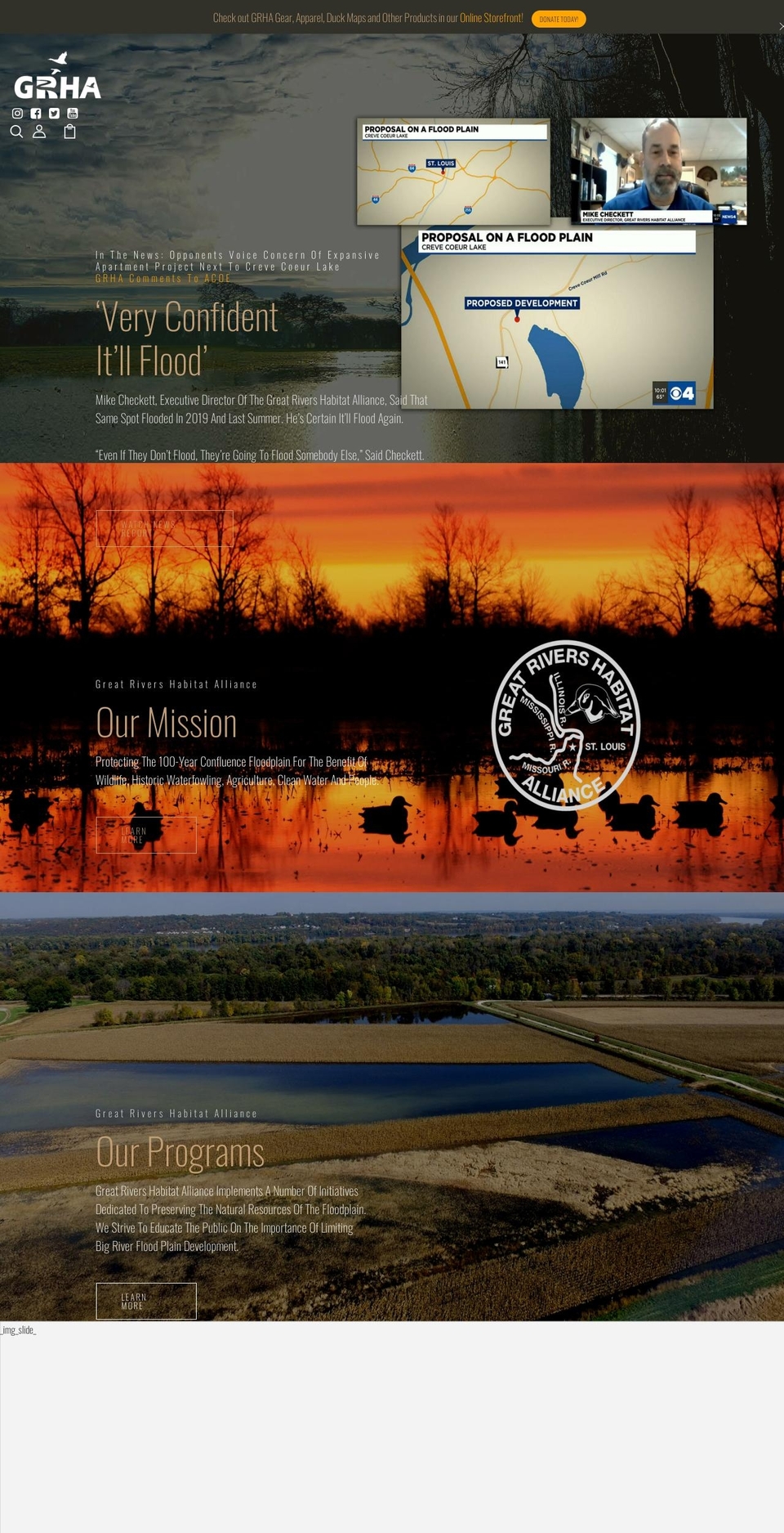grha.org shopify website screenshot
