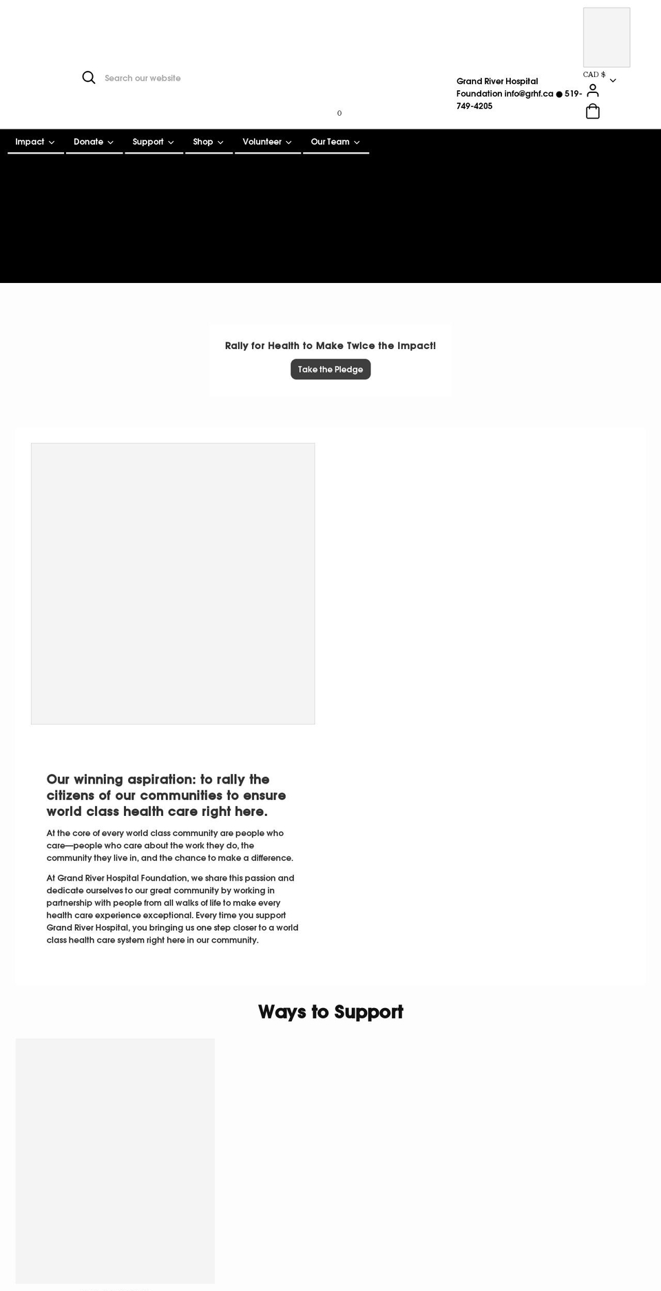 grhf.ca shopify website screenshot