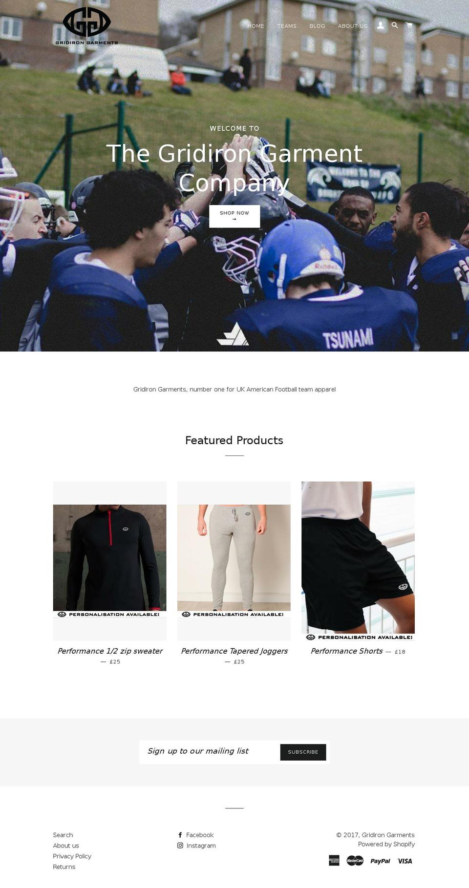 Copy of Brooklyn - Before Bold PB Shopify theme site example gridirongarments.com