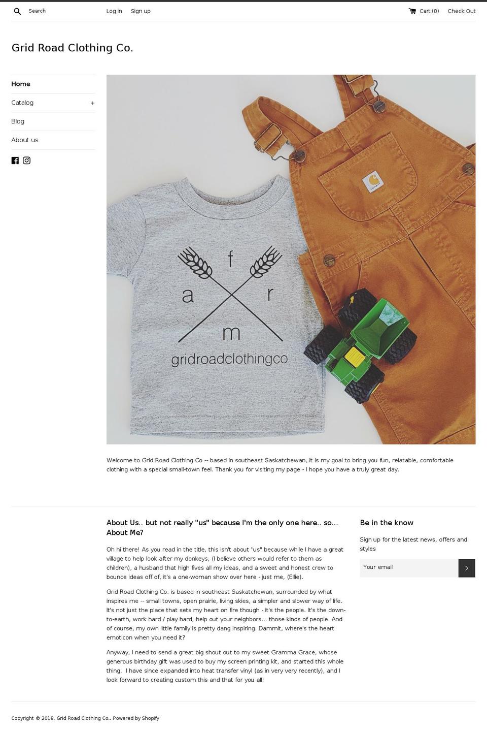 gridroadclothingco.com — Shopify storefront screenshot