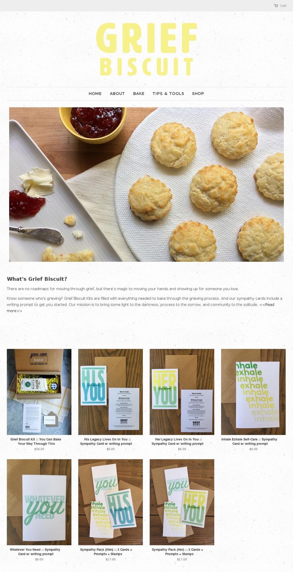 griefbiscuit.com — Shopify storefront screenshot