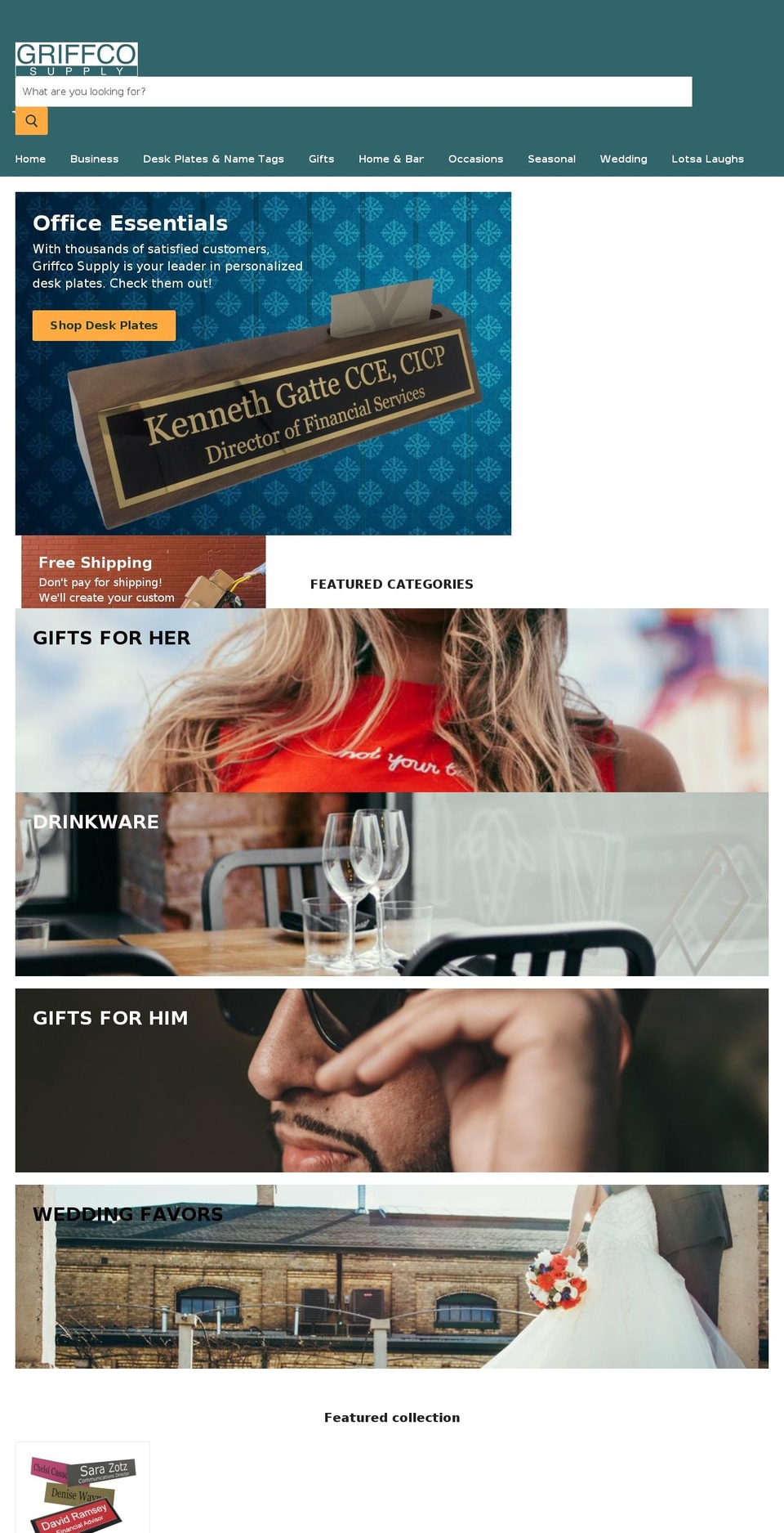 griffcosupply.com shopify website screenshot