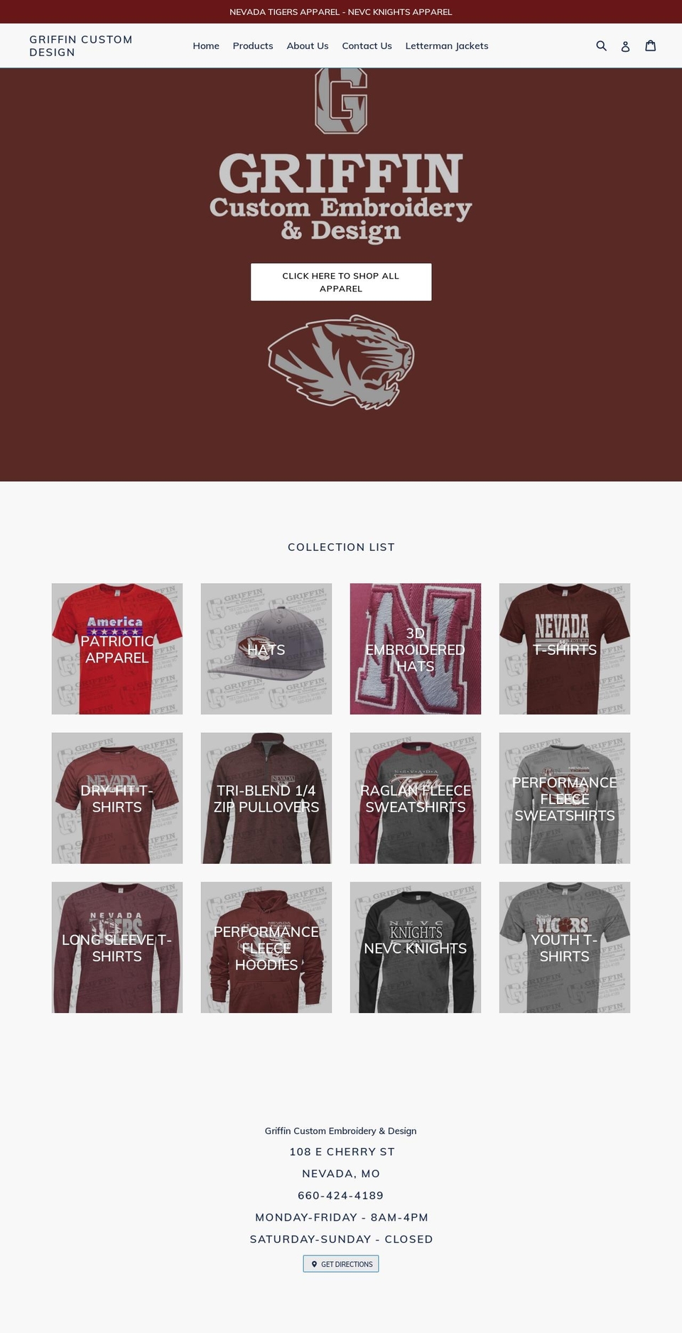 griffincustomdesign.com shopify website screenshot