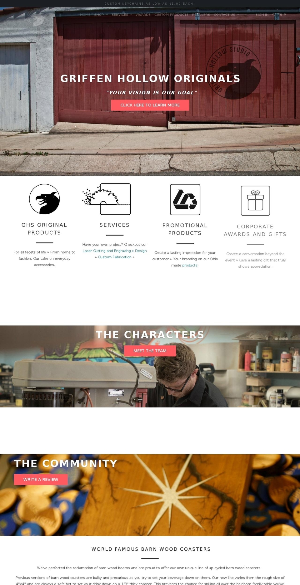 griffinhollowstudio.com — Shopify storefront screenshot