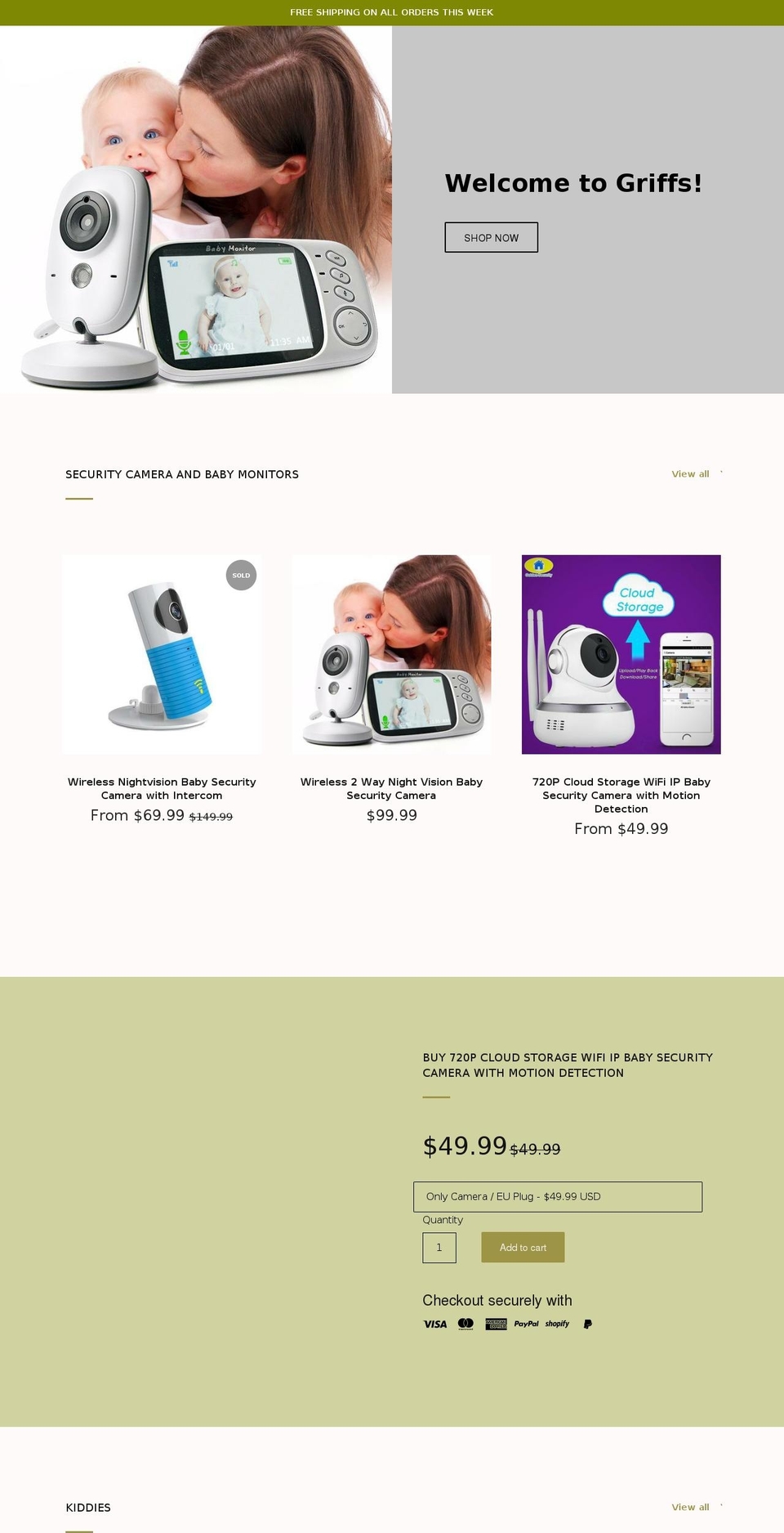 griffmarketeers.com — Shopify storefront screenshot