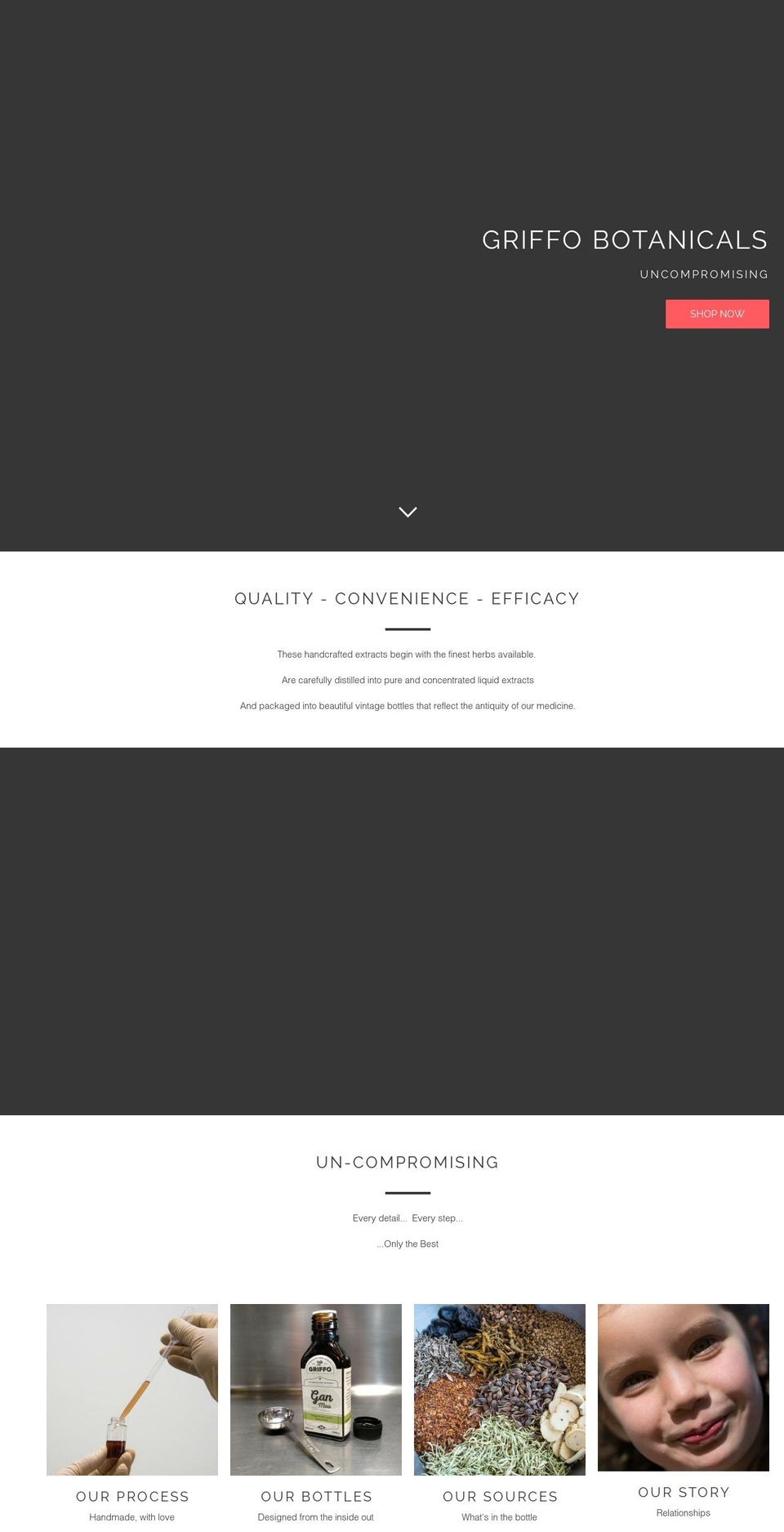griffobotanicals.com — Shopify storefront screenshot