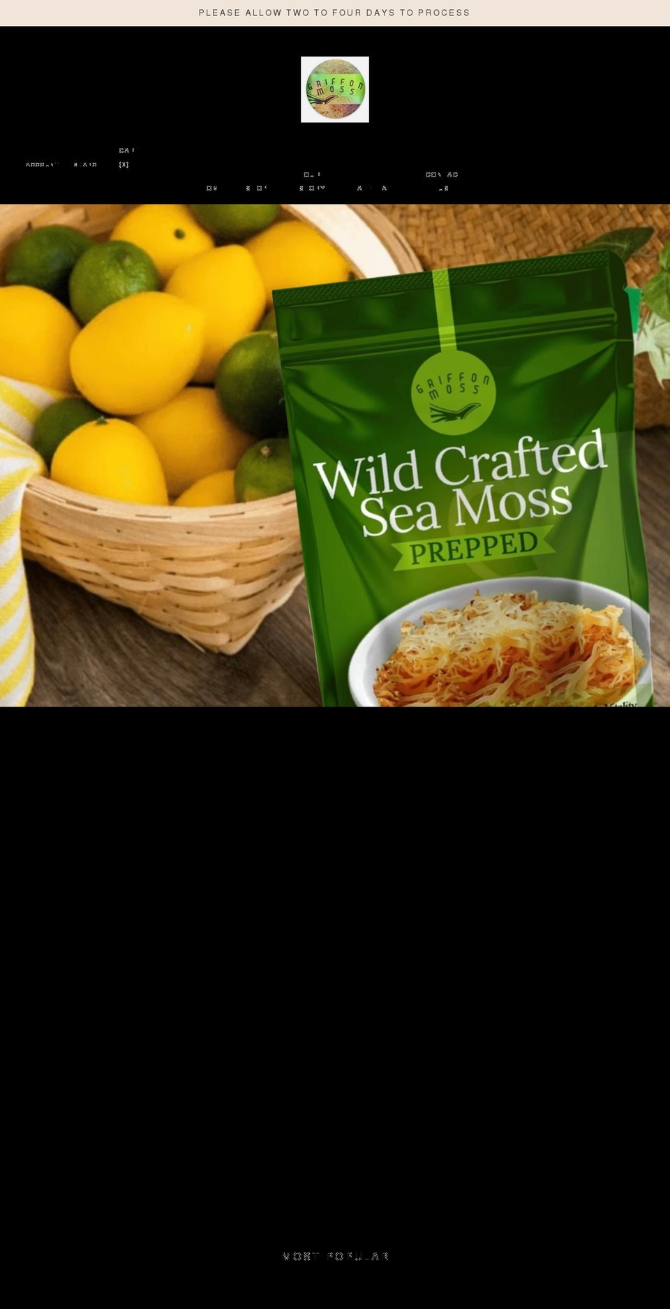 griffonmoss.com shopify website screenshot