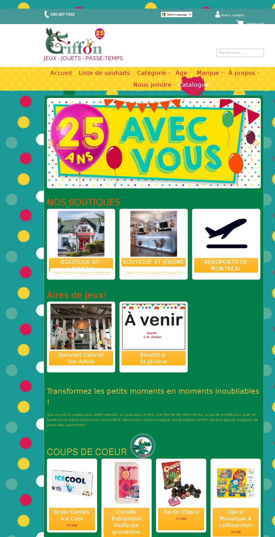 Boutique Griffon v1.0 - Gift Reggie Shopify theme site example griffontoystore.com