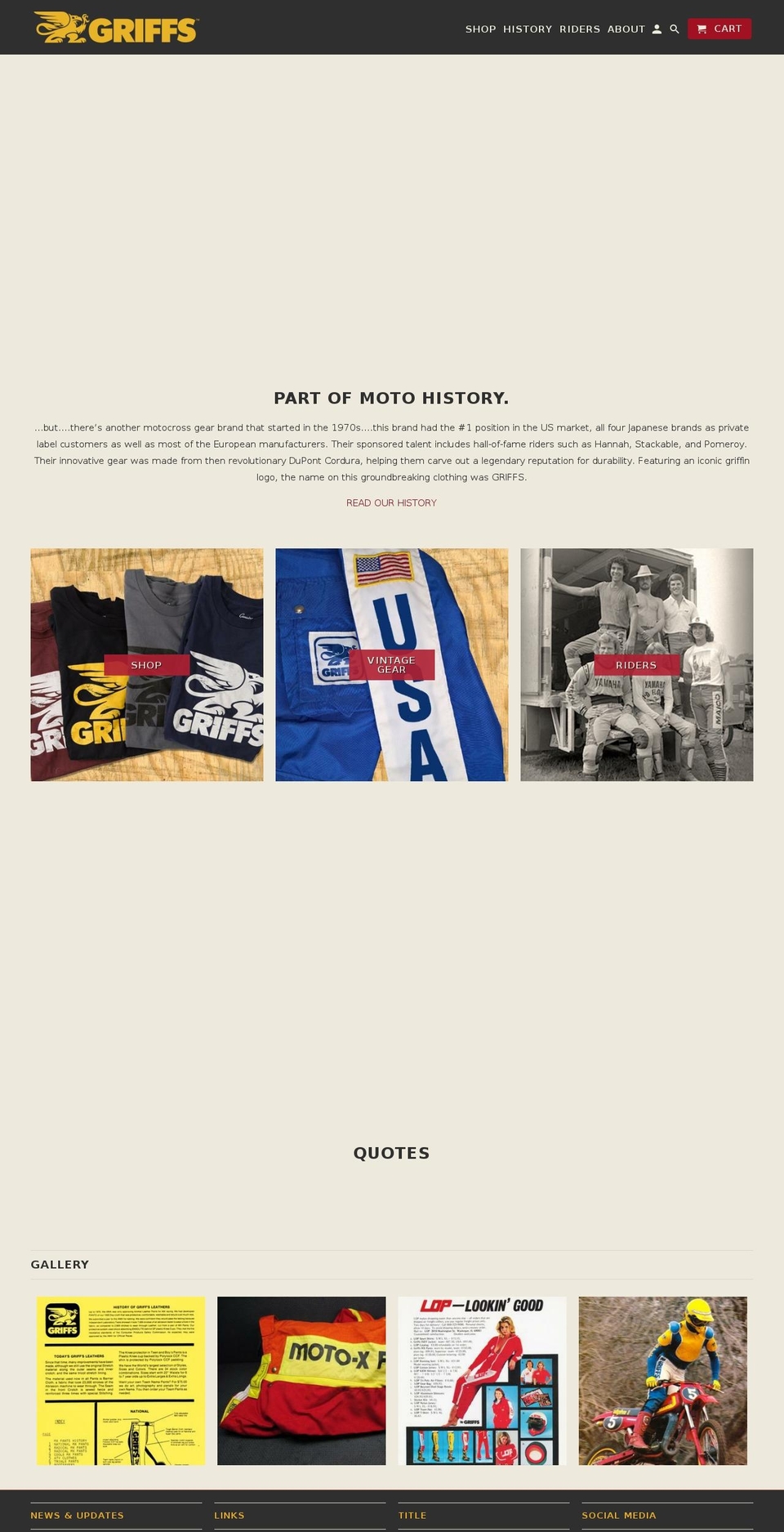 griffs-usa.com shopify website screenshot