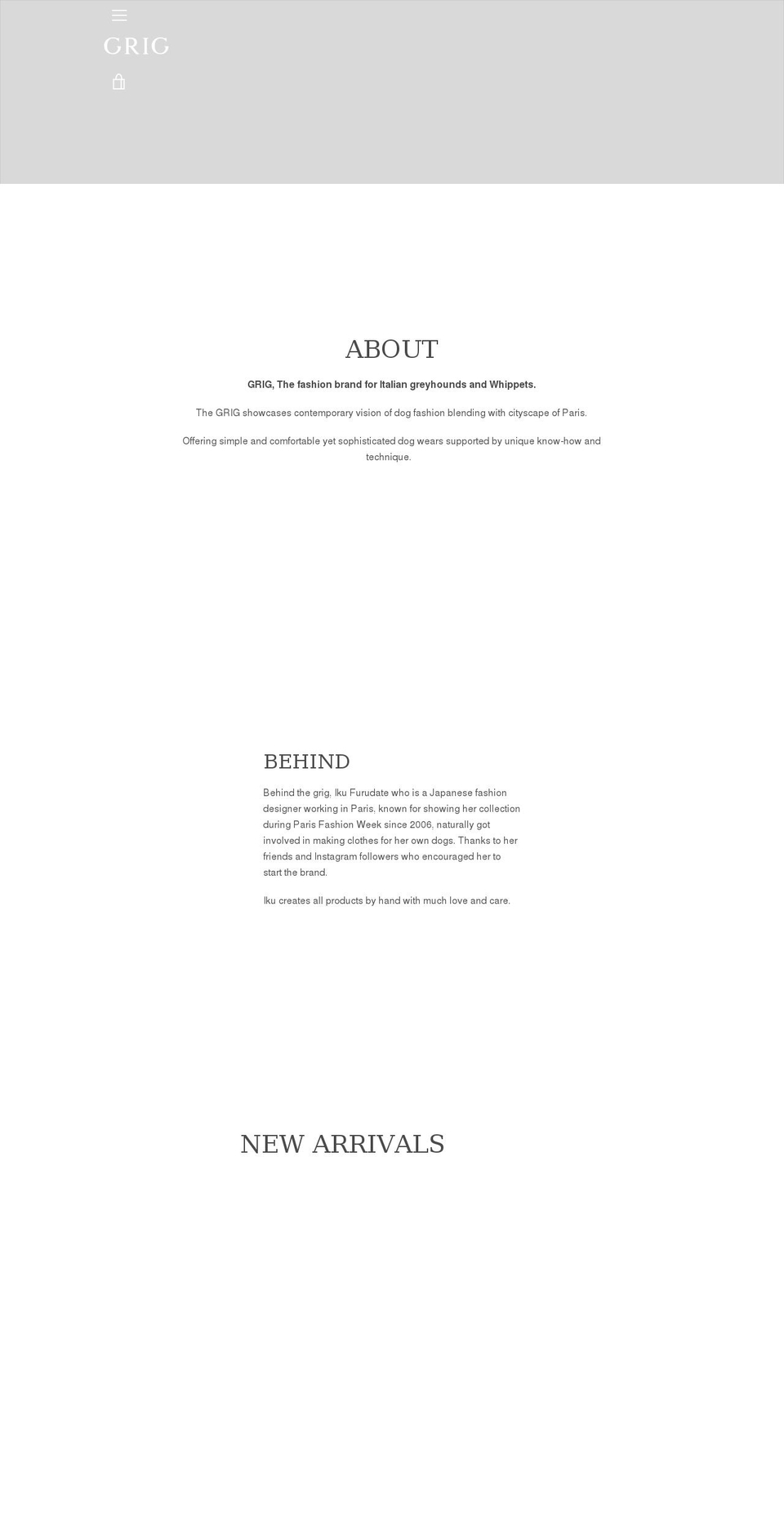 grigparis.com shopify website screenshot