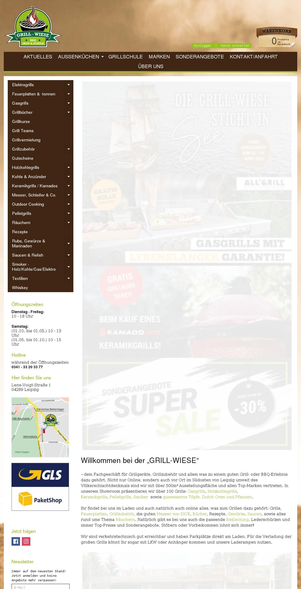 grill-wiese.de shopify website screenshot