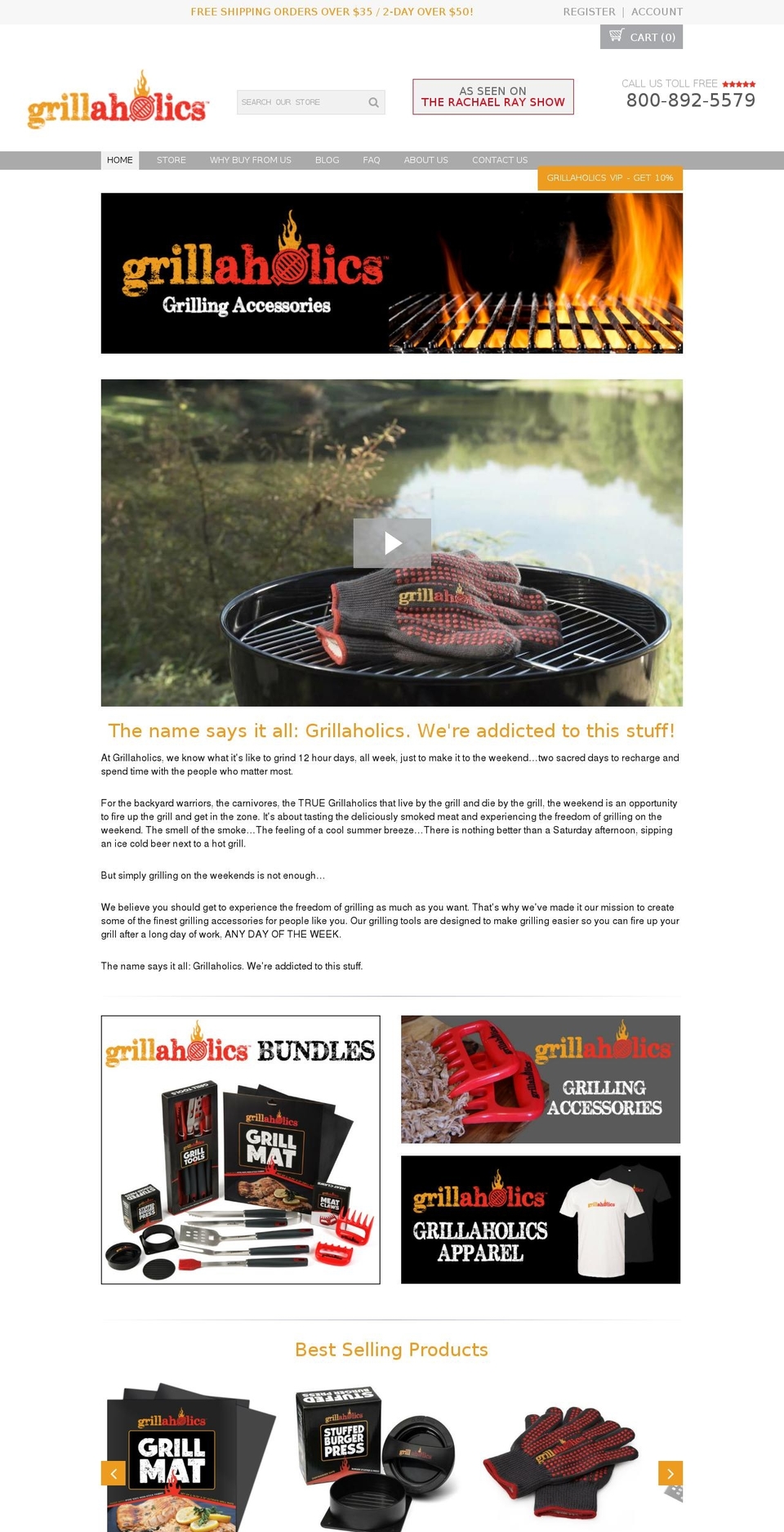 grillaholics.com shopify website screenshot