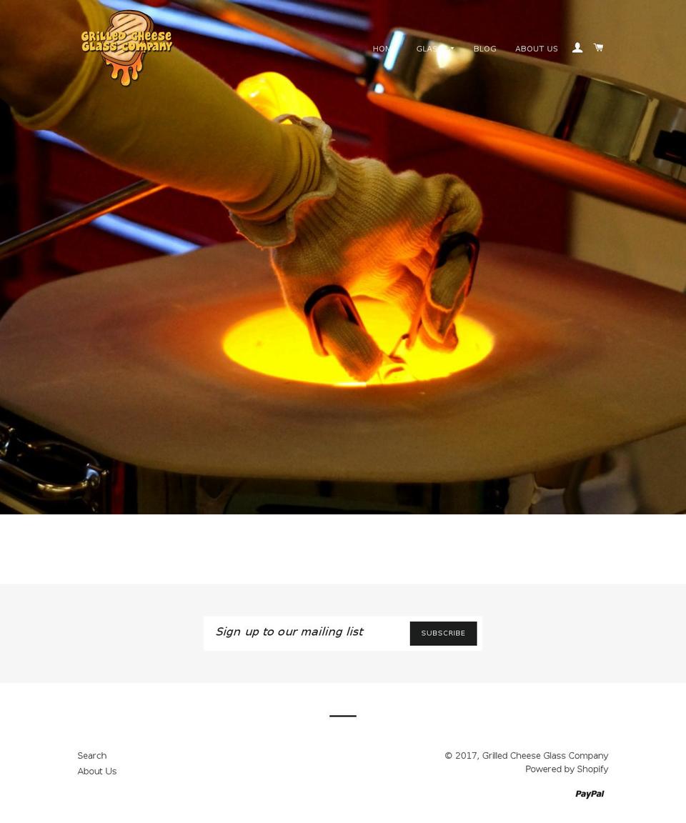 grilledcheeseglass.com shopify website screenshot