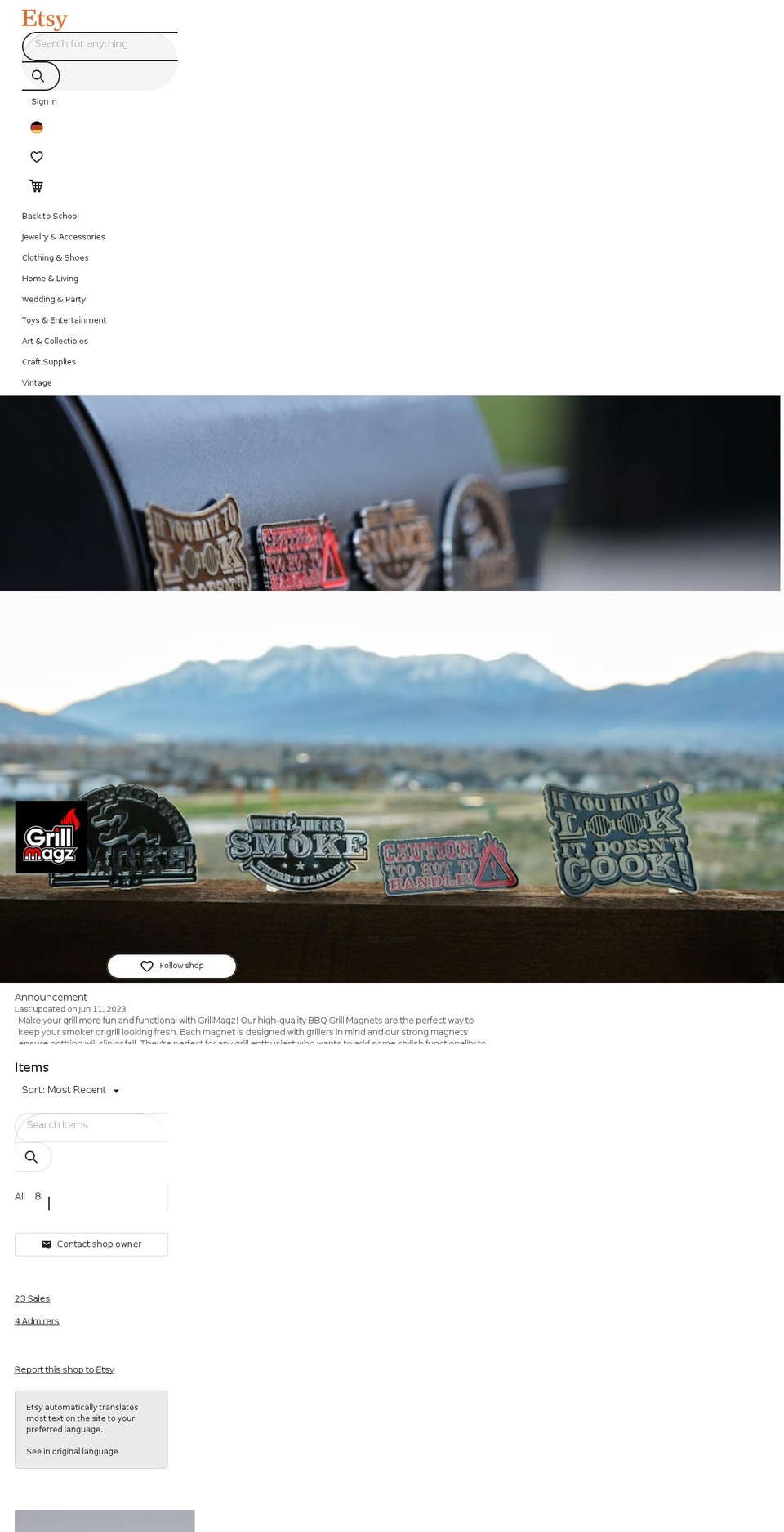 grillmagz.com shopify website screenshot