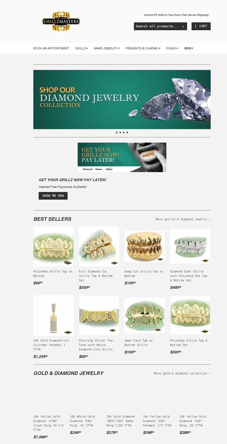 grillzmasters.com shopify website screenshot