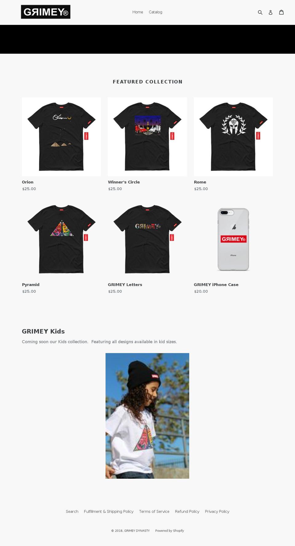 grimeydynasty.com — Shopify storefront screenshot