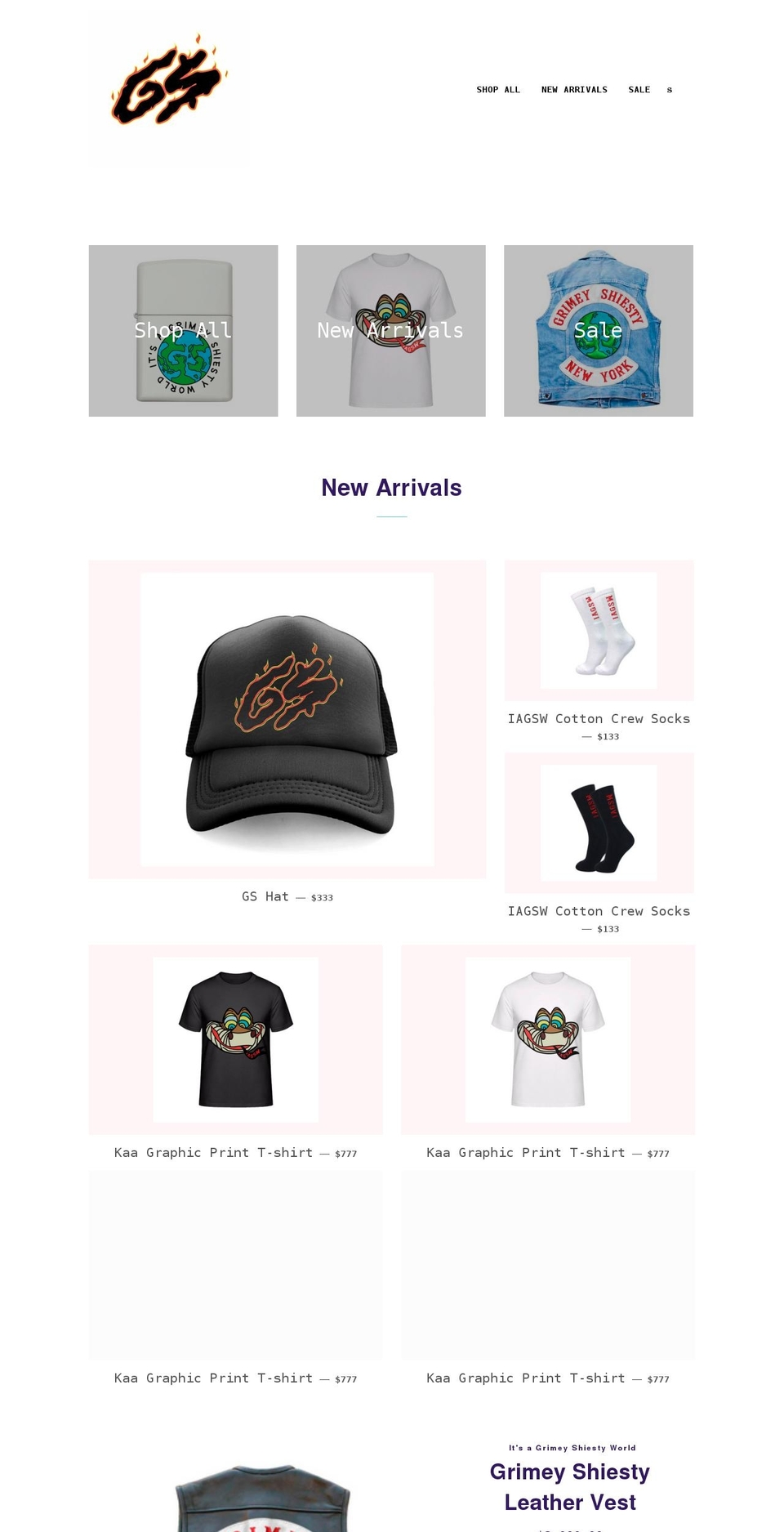 grimeyseason.com shopify website screenshot