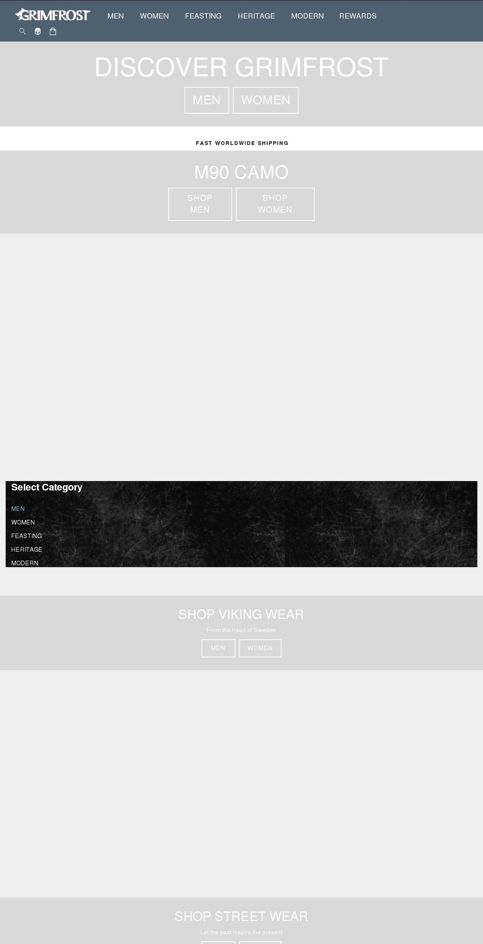 grimfrost Shopify theme site example grimfrost-clan.net