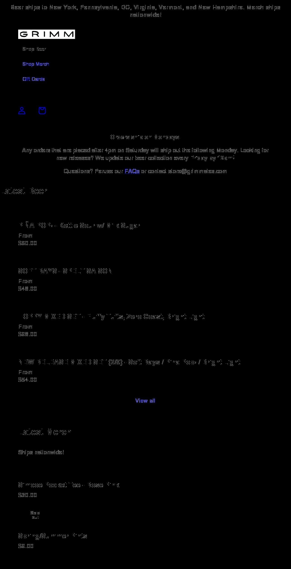 grimm-artisanal-ales.myshopify.com shopify website screenshot