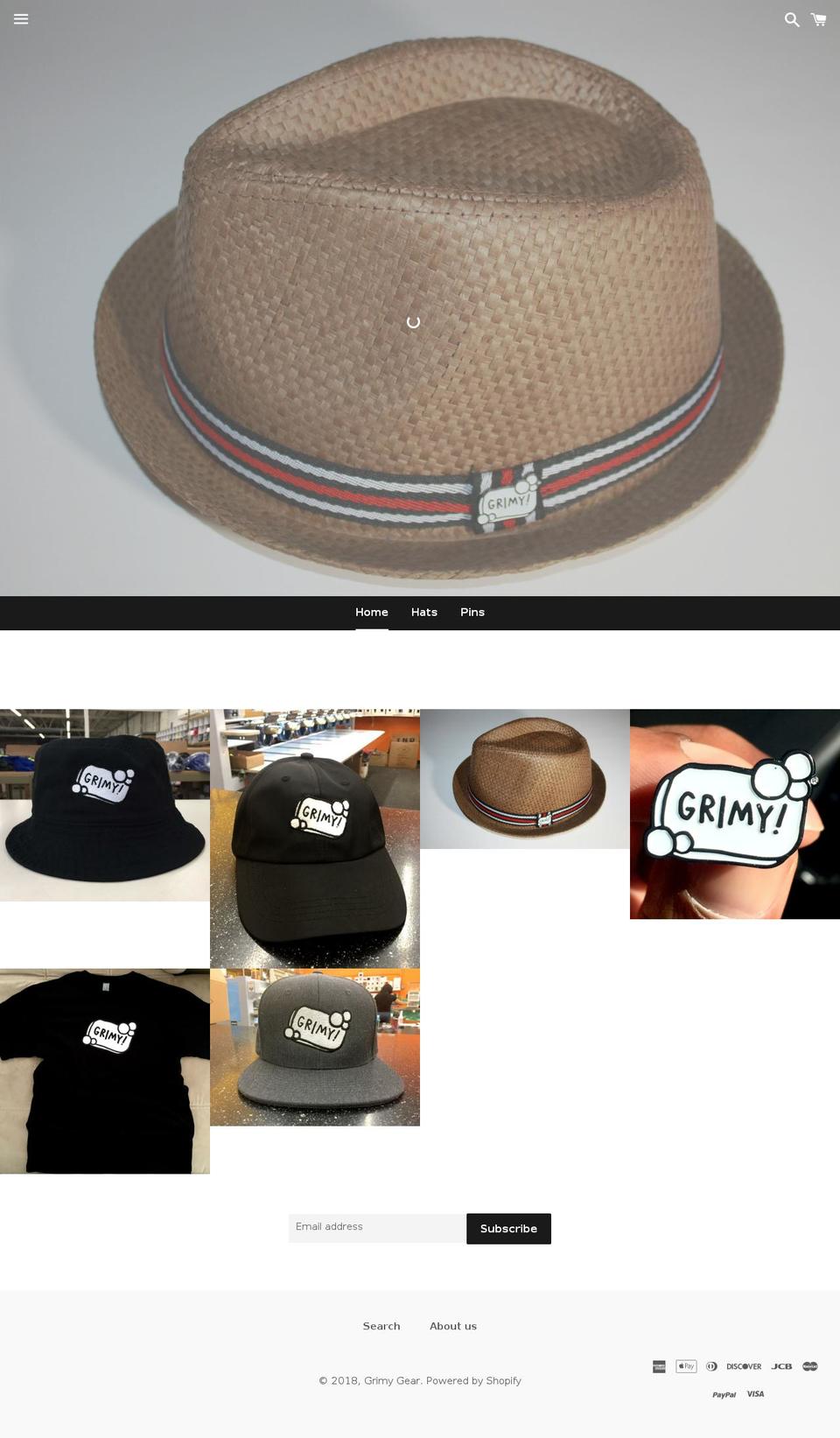 grimygear.com shopify website screenshot